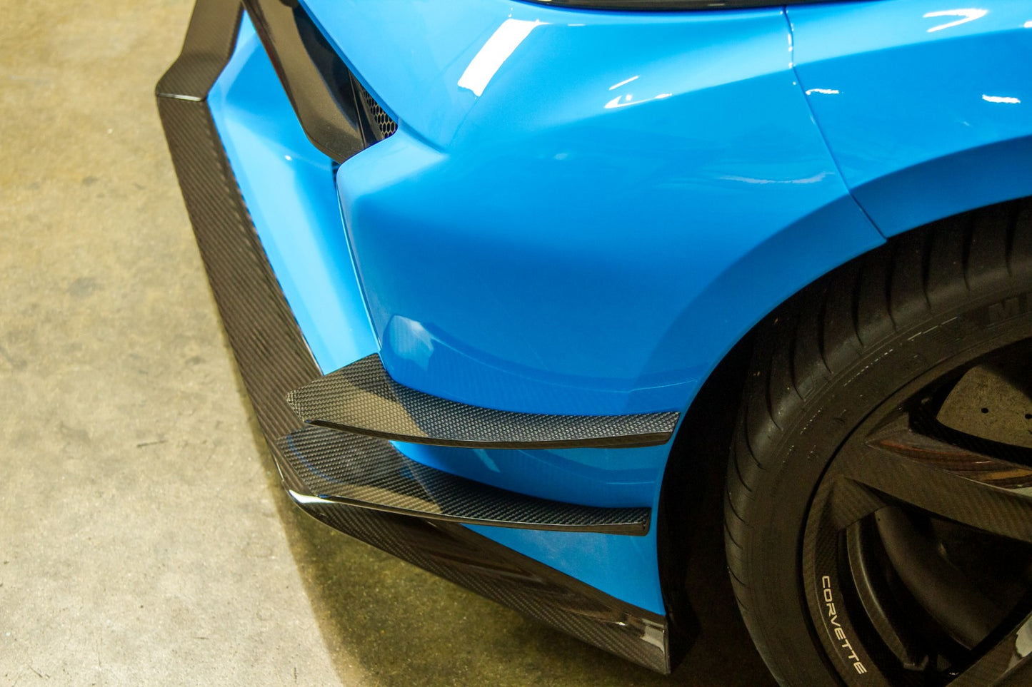 Chevrolet Corvette C8 Z06 Carbon Fiber Front Bumper Canards