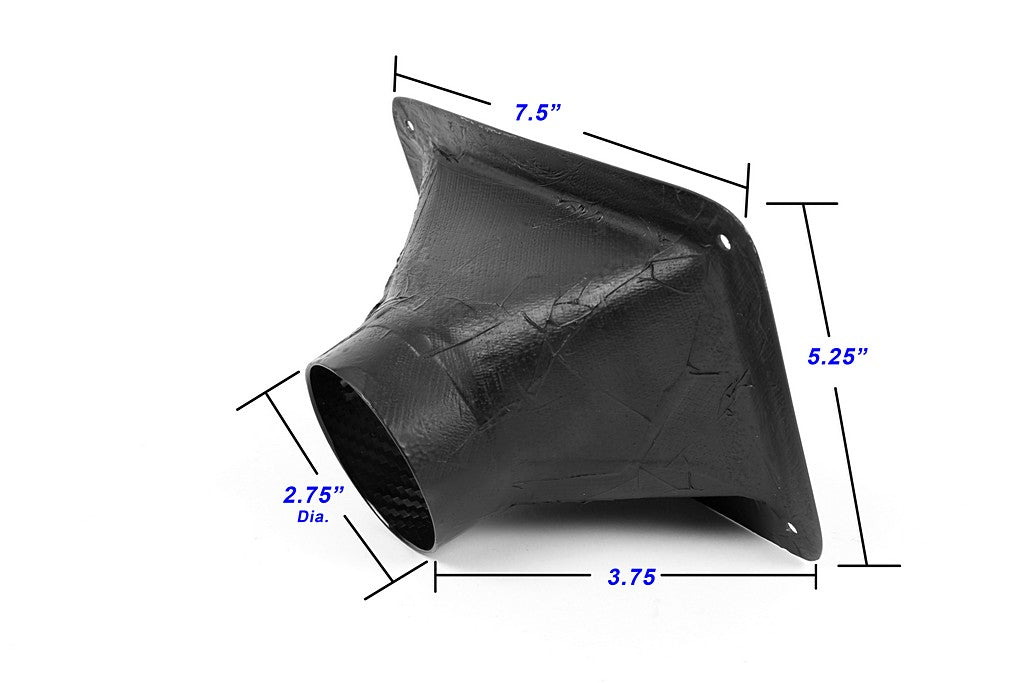 Universal Fitment 7.5" X 5.18" Carbon Fiber Air Inlet Duct w/ Flange
